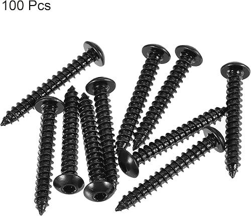 Miniatura 7 de uxcell Tornillos autorroscantes hexagonales, tornillo de madera de acero al carbono M3 x 0.787 in 100pcs