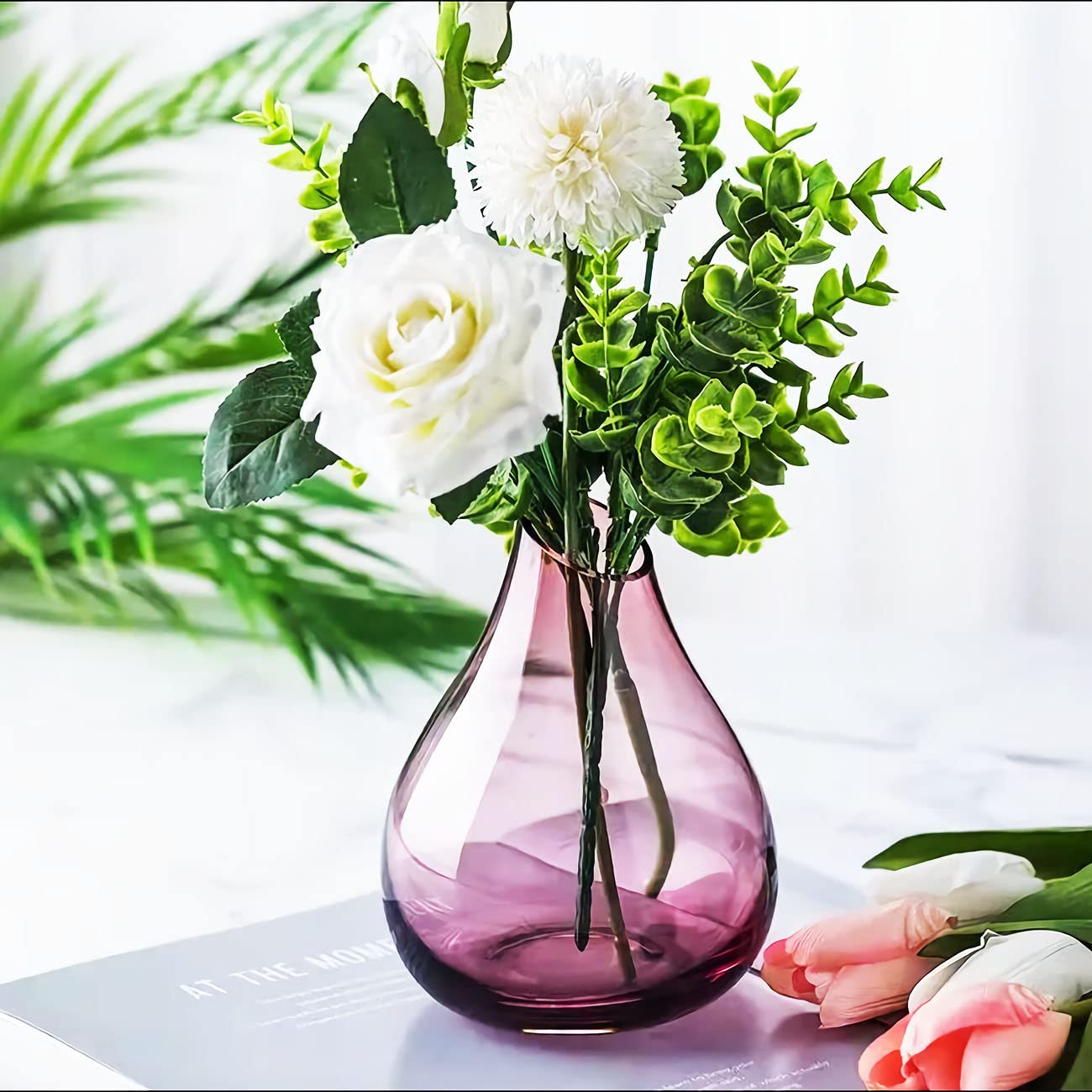 Ezvsevuo Vintage Vaso Vetro Trasparente, Set di 3 Mini Vasi in Vetro, Vasi Piccoli Decorativi, Centrotavola Vetro, Decorazioni Fiori, Tavola Decorazioni Matrimonio di Nozze