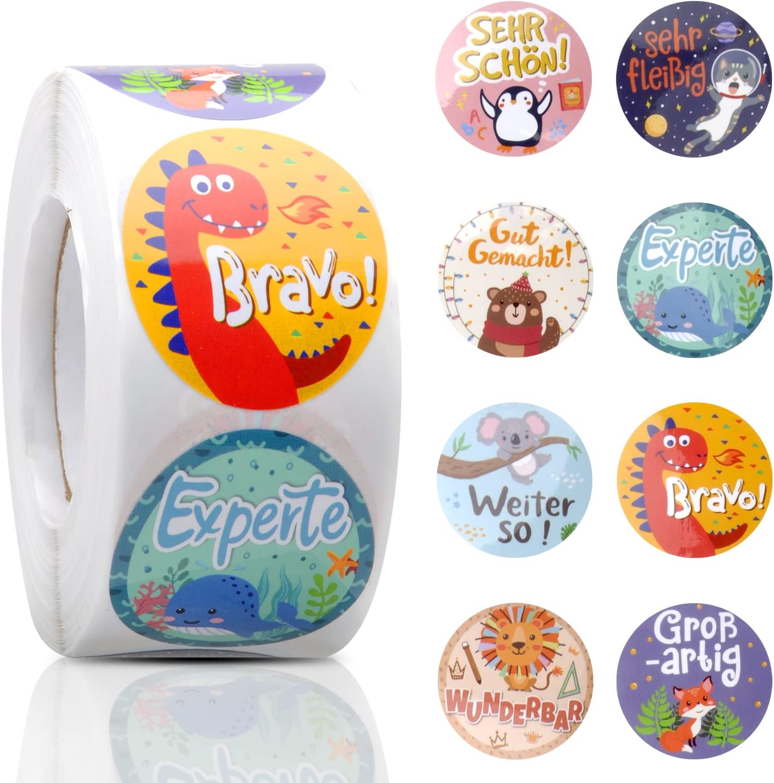 1600 Tier Belohnungssticker - 25mm Motivationsaufkleber Für Kinder