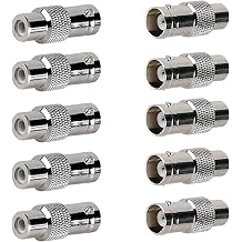 BNC Female to RCA Female Coupler Adapter Connector for CCTV Security Surveillance Systems Pack of 10