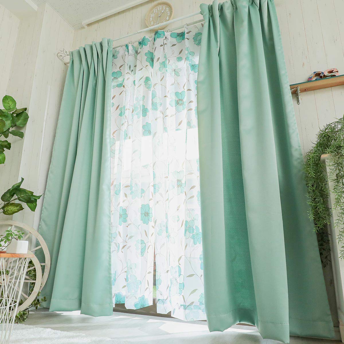 新品フラワーカーテン135cm Amazon｜グラムスタイル カーテン 4枚セット フラワーデザイン レース