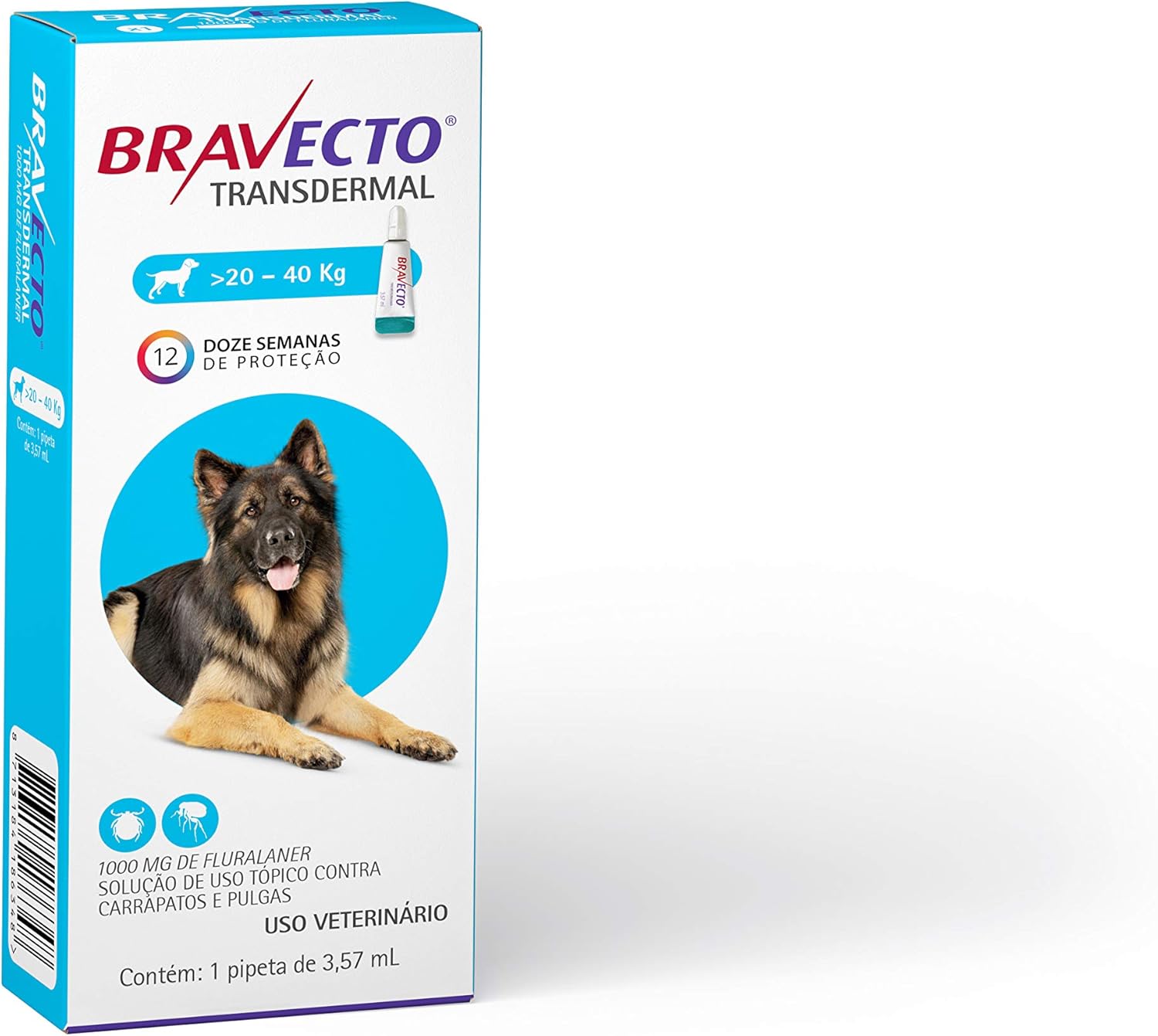 Bravecto Transdermal Cães de 20 até 40kg Bravecto para Cães, 20 a 40kg ...