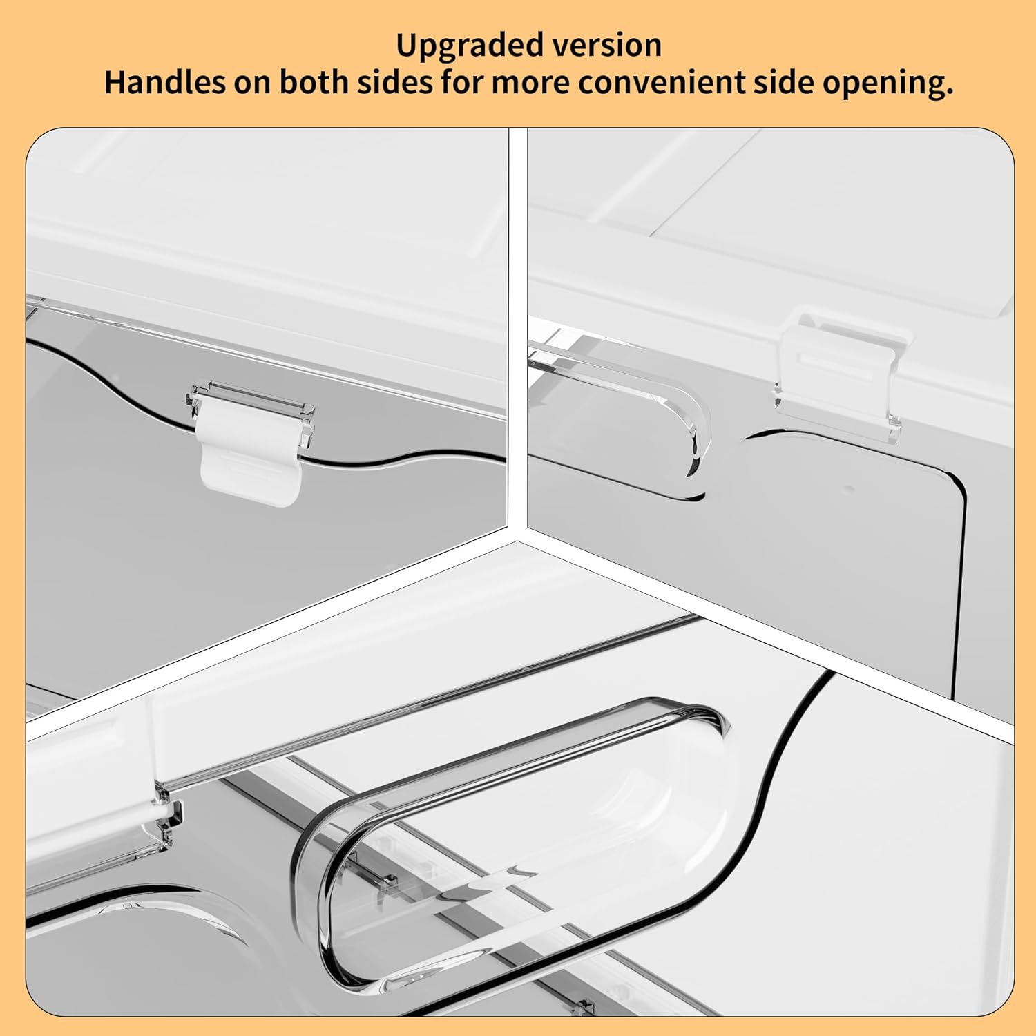 3-Pack 24 QT Clear Stackable Storage Bins with Lids & Magnetic Doors - Open Front Plastic Closet Organizers, Multifunctional Folding Storage for Bedrooms, Living Rooms, Study, and Kids' Toys - Image 5