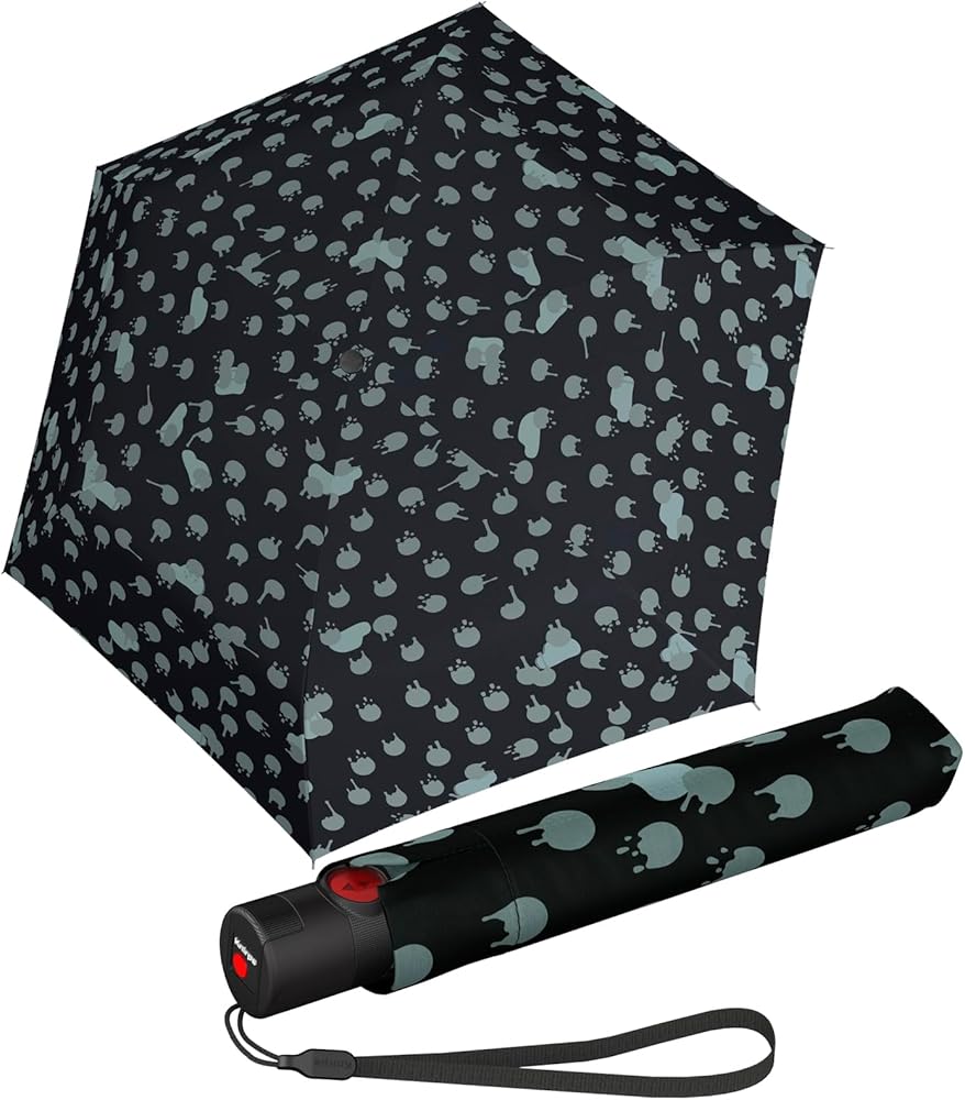 Knirps U.200 Ultra Light Duomatic Rainy Day Black, Klein