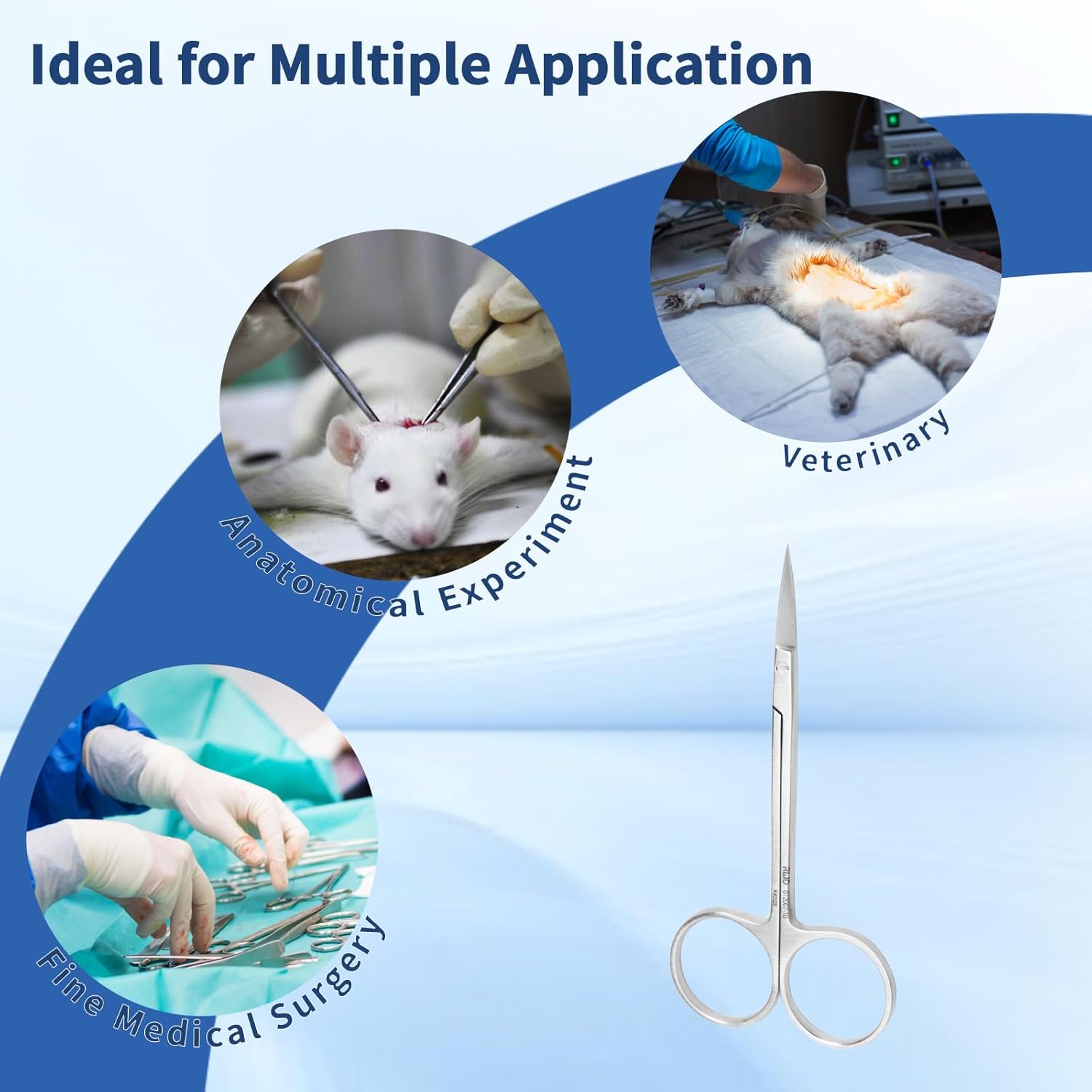 RWD IRIS-Fine Micro Scissors, 4.1 Inch Sharp Tip Straight Iris Medical Scissors, Martensitic Stainless Steel Surgical Scissor, Precision Cutting for Surgical, Dental & Lab, S12007-10