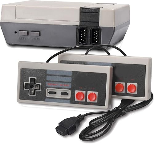 Consola de juegos retro clásica, mini sistema de videojuegos Plug and Play de 8 bits integrado 620 juegos con 2 controladores clásicos, 2 teclas
