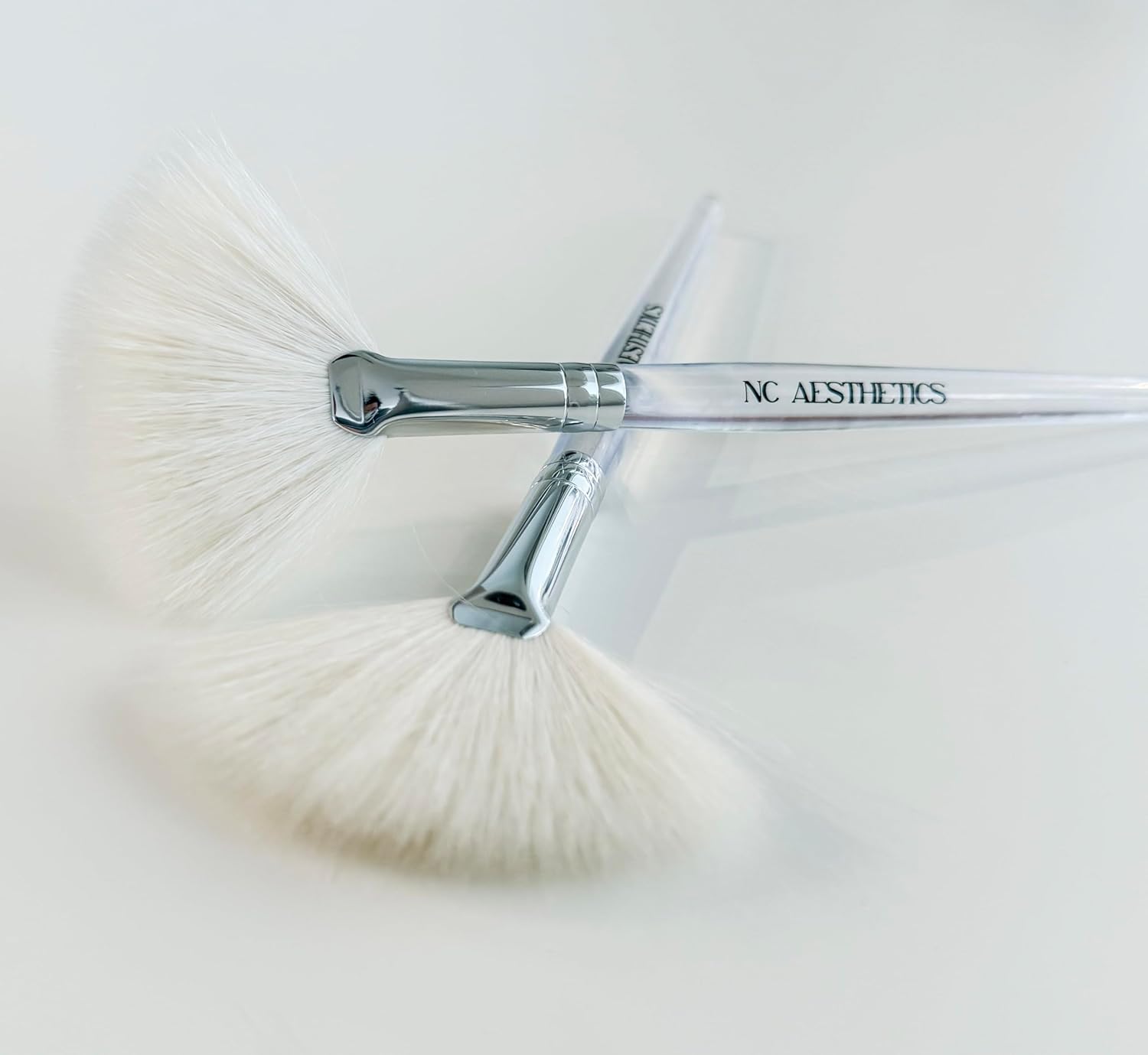 NC Aesthetics Cloud Cleansing Brush Set, Natural Fluffy White Goat Hair, Esthetician Cleansing Brush