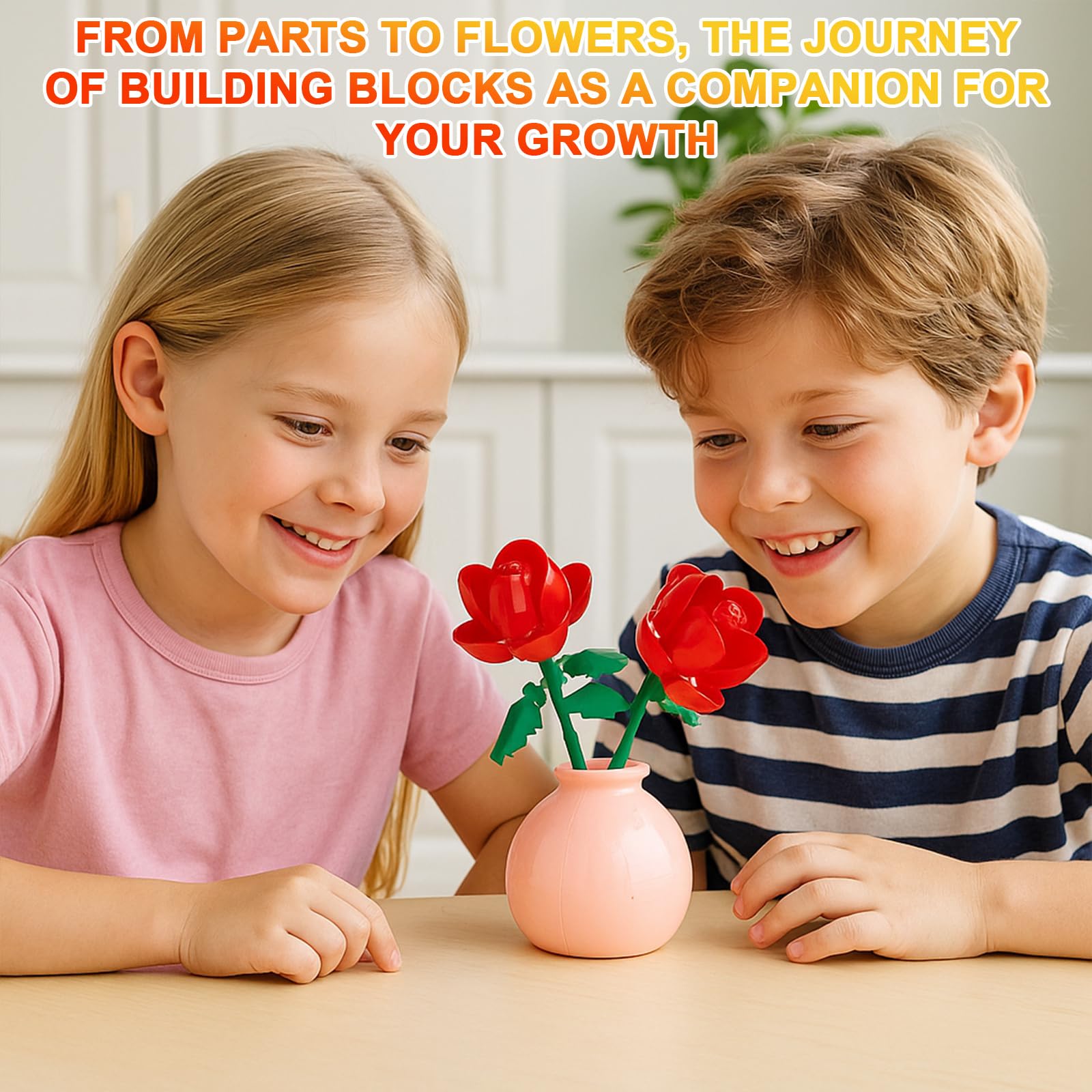 Flower Building Blocks Set, Mini Botanical Plants Model Kit for Adults Home Decor Flowers Display - Image 4