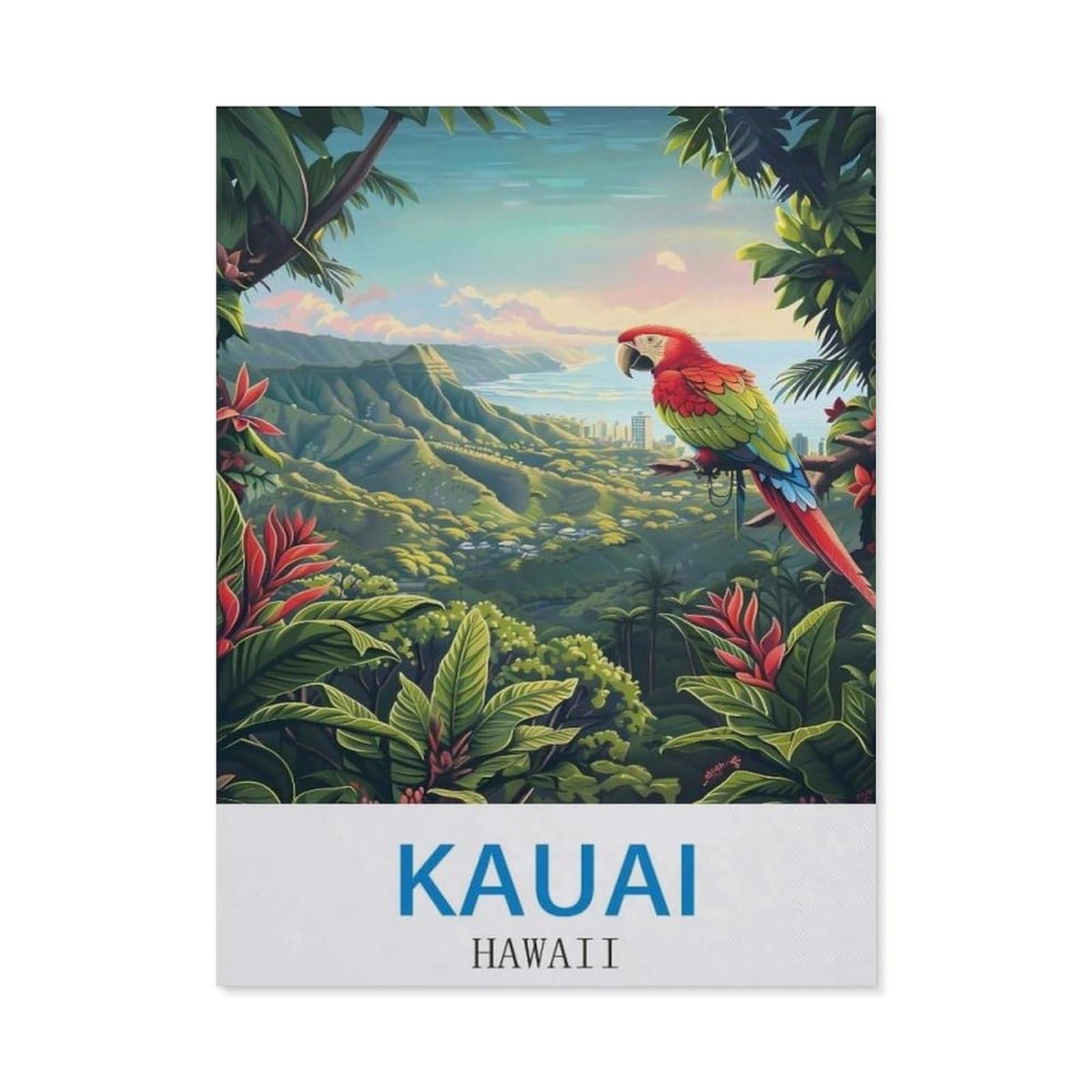 Beayodkp （30 X 40 Cm/11.81 X 15.74 Inches） 5D Diy Diamond Painting，Kauai Hawaii，Art Living Room Wall Decoration Gift-Ci41