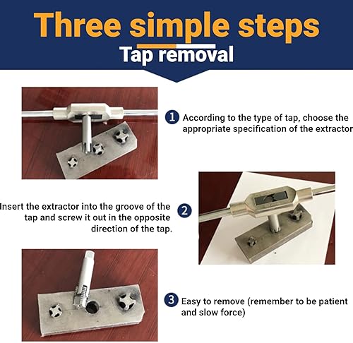 Miniatura 3 de Extractor de grifos de cabeza rota de acero, removedor de tornillos, juego de extractor de tornillos para trabajos de reparación diaria del hogar (6
