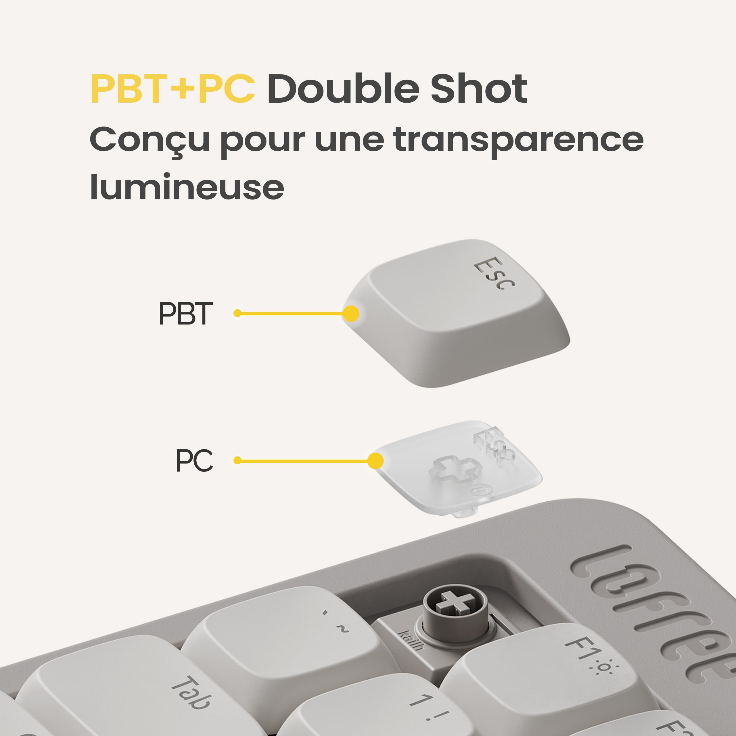 LOFREE Clavier mécanique Flow Lite84 Touches sans Fil Rechargeable Interchangeable avec récepteur2.4G, Connexion BT et Filaire pour Windows Mac Interrupteurs linéaires(Marble) Disposition FR