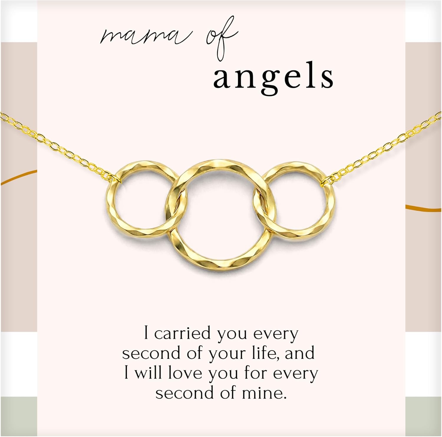 Miscarriage Memorial Necklace Jewelry Gifts for mothers Loss of Twins Infant Stillborn Angel Baby Pregnancy Multiple Miscarriage interlocking Circles linked Sympathy Bereavement Remembrance