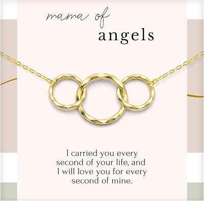 Miscarriage Memorial Necklace Jewelry Gifts for mothers Loss of Twins Infant Stillborn Angel Baby Pregnancy Multiple Miscarriage interlocking Circles linked Sympathy Bereavement Remembrance
