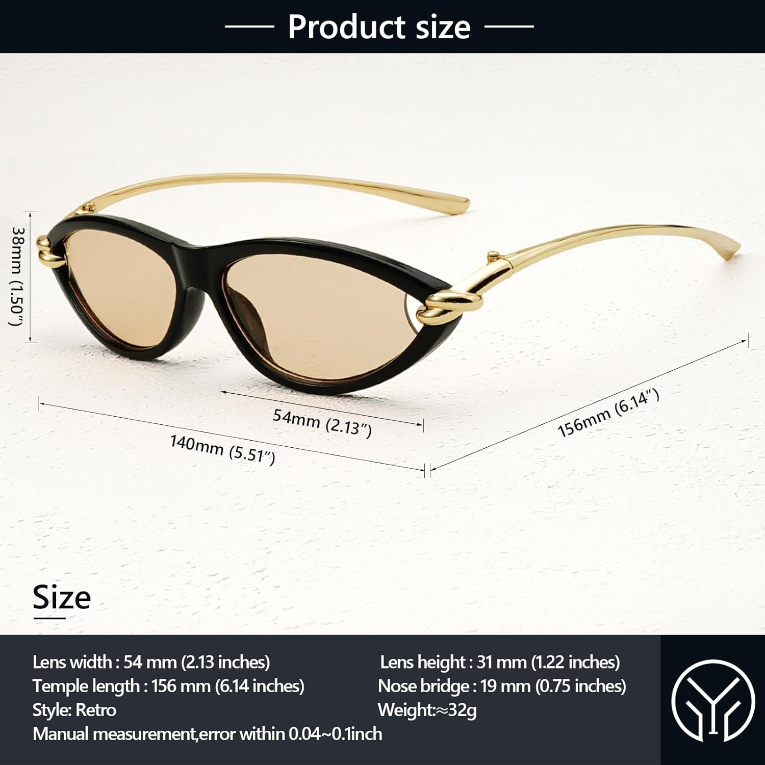 YouthMall Retro Cat Eye Sunglasses for Women Trendy Narrow Oval Sun Glasses 70s Vintage Shades - Image 6