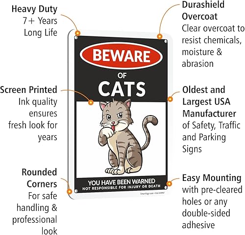 Miniatura 68 de SmartSign Divertido letrero de advertencia con texto en inglés «Beware Of Guinea Pigs – 10 x 7 pulgadas, aluminio laminado libre de óxido de 40 mil