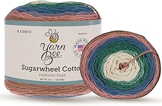 Yarn Bee 3 - Light Cotton Yarn Skein 335 Yards for Crocheting & Knitting Blankets, Hats & More Craft Supplies in Neptune Haze