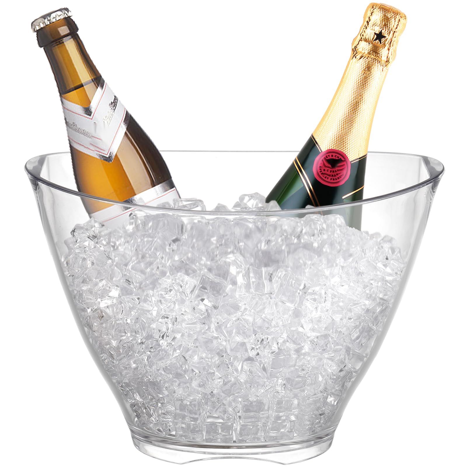 SOUJOY Eiskübel Acryl Champagnereimer 4 Liter transparent oval Bar Eiskühler