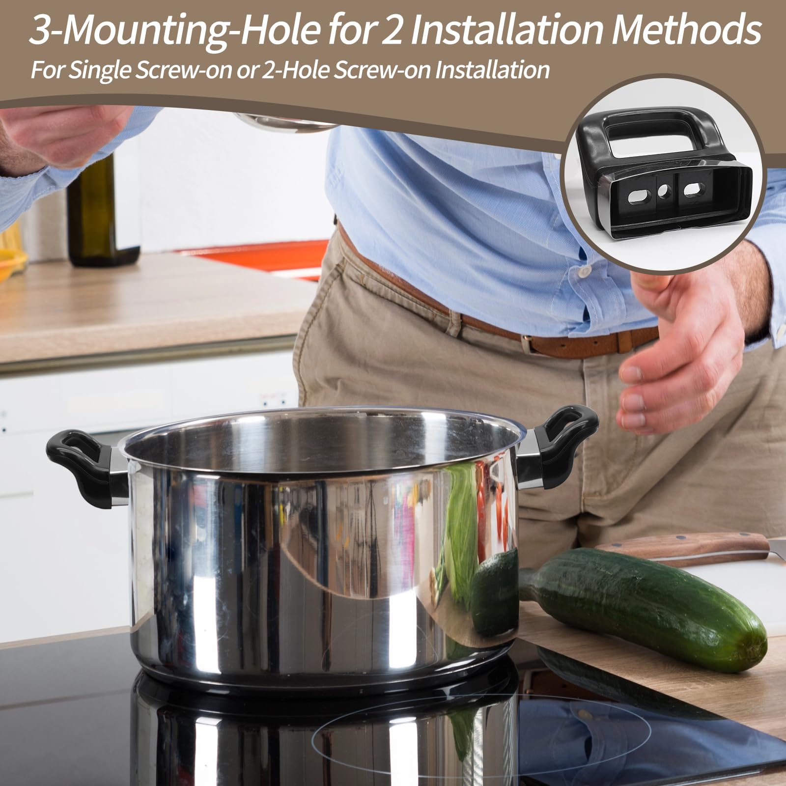 Support de cuisson vapeur avec poignées en silicone résistant à la chaleur, accessoires compatibles avec 6 litres, 8 litres, support de cuisson à la vapeur en acier inoxydable pour retrait de