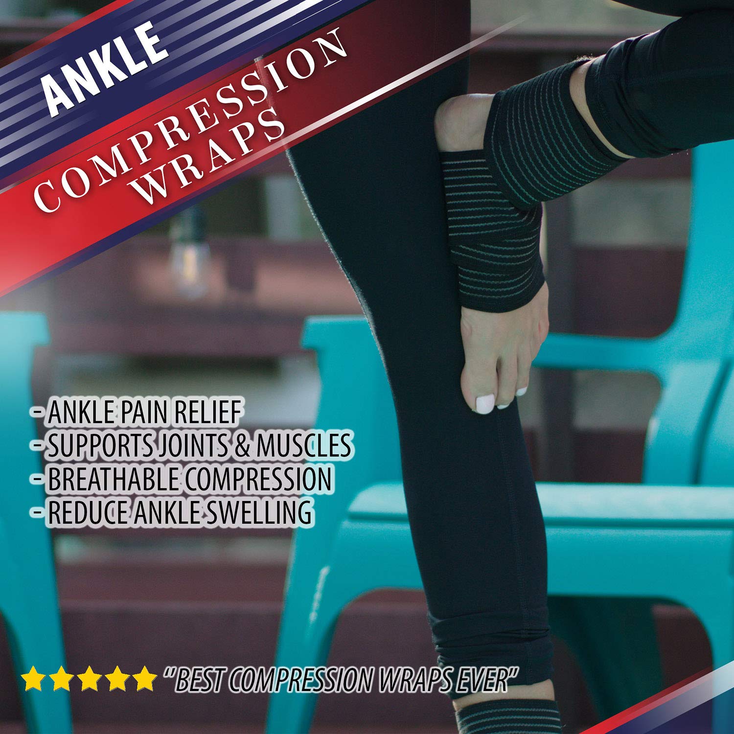 Elastic Knee Compression Bandage Wraps Support for Legs, Thighs