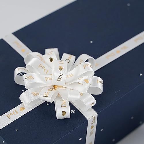 Miniatura 6 de MEEDEE Cinta de feliz día del padre, decoración del día del padre, caja de regalo, decoración de papel de regalo, cinta fina de satén negro surtido