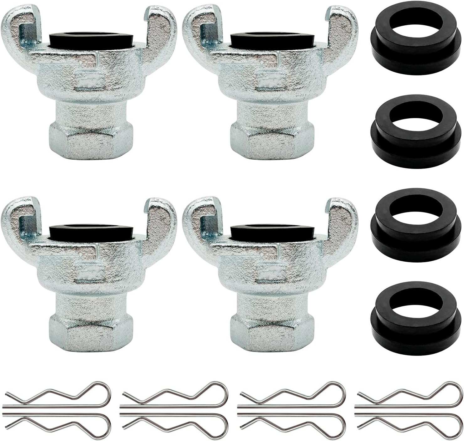 4 Sets NPT Iron Air Hose Fitting, Universal Coupling, Chicago Fitting