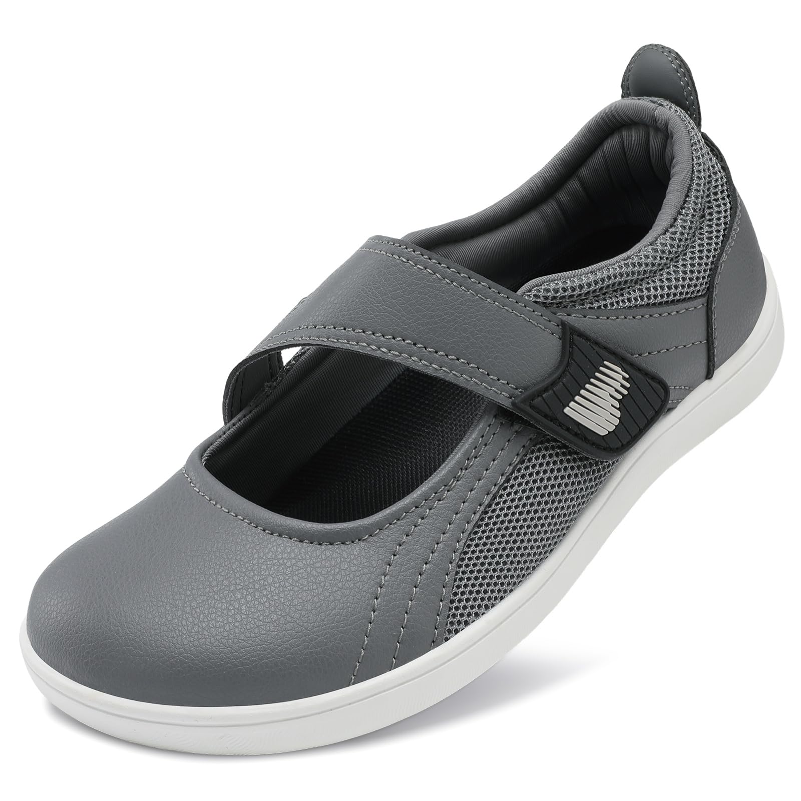 BARERUN Womens Walking Shoes Classic Mary Jane Flats Wide Toe Diabetic Shoes for Women Adjustable Breathable Lightweight Daily Barefoot Shoes