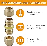 Vista 2 de Paquete de 2 conectores de junta de extensión de tubería de cobre de CA, adaptadores de acoplamiento de tubería de aire acondicionado de 5/8