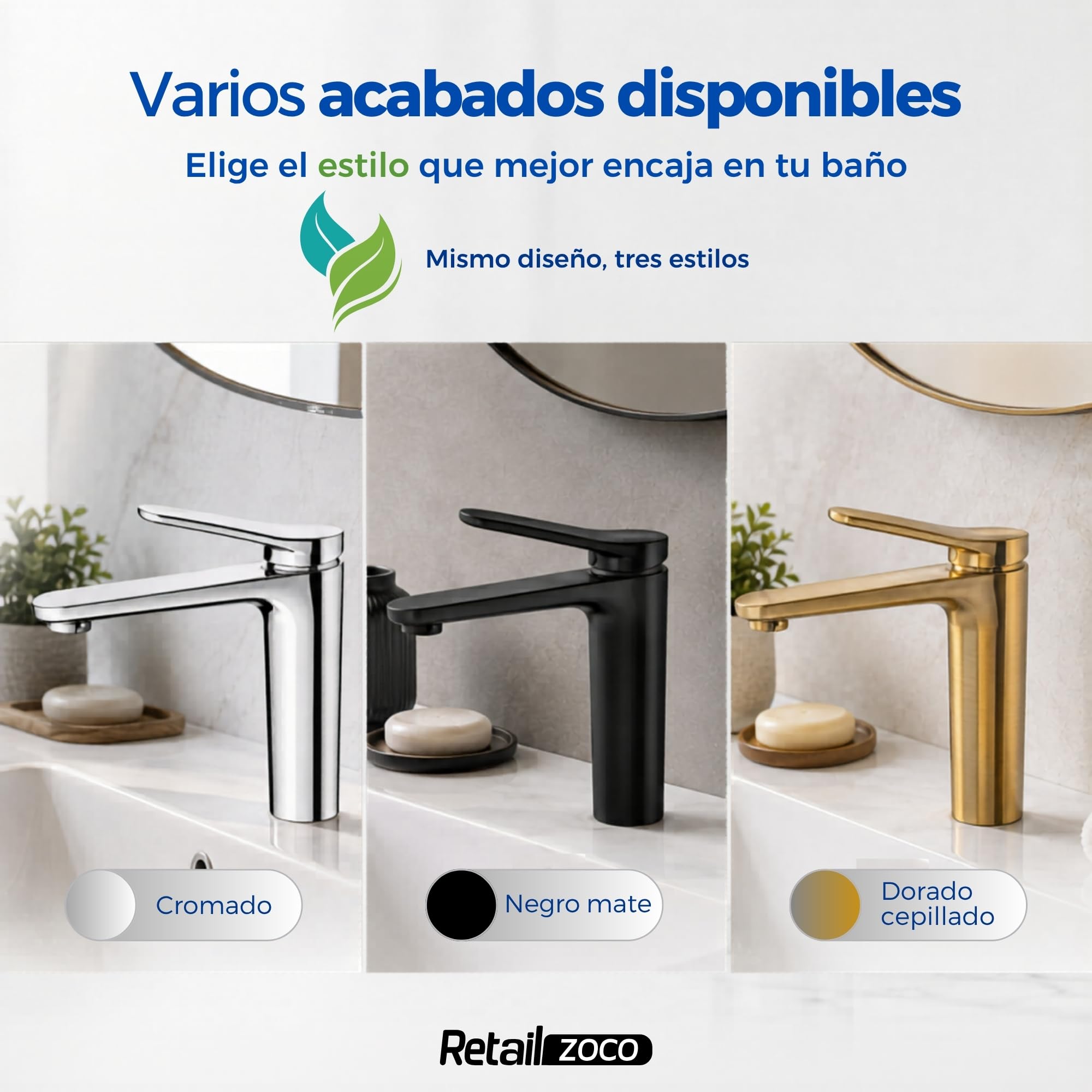Grifo de Lavabo Monomando, Grifo Borras Colección Avance, con cartucho de doble step para el ahorro de energía y agua, Altura total de 138 mm, proyección del caño de 145 mm, acabado cromado