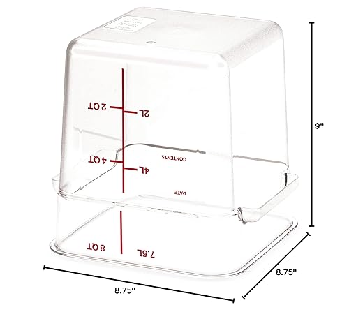 Miniatura 3 de Carlisle FoodService Products Squares - Recipiente cuadrado para almacenamiento de alimentos con diseño apilable para catering, bufés, restaurantes,