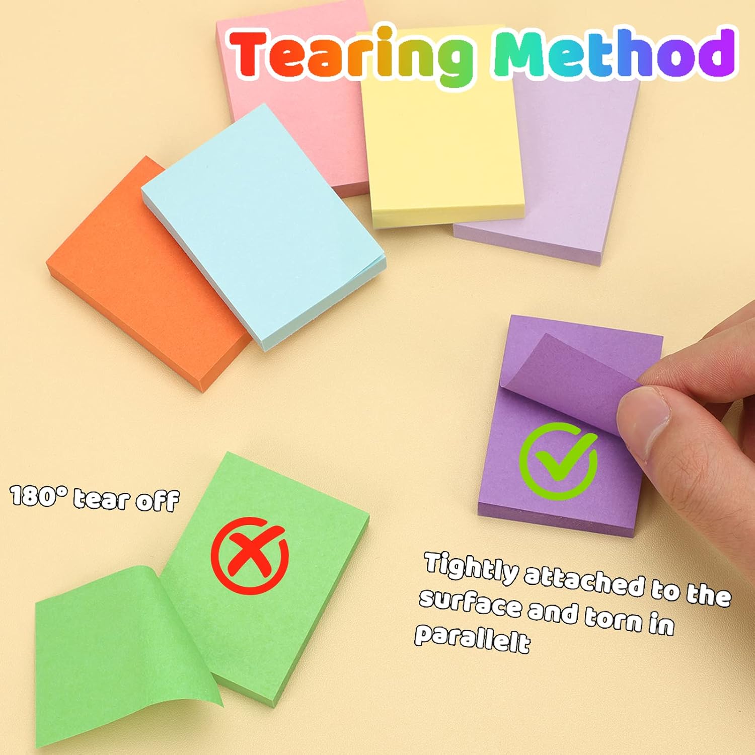 EOOUT Sticky Notes 1.5x2 Inches, 30 Pack Bright Colors Self-Stick Pads, 10 Colors Super Adhesive Bright Colors Memo Pads, 75 Sheets/Pad : Office Products