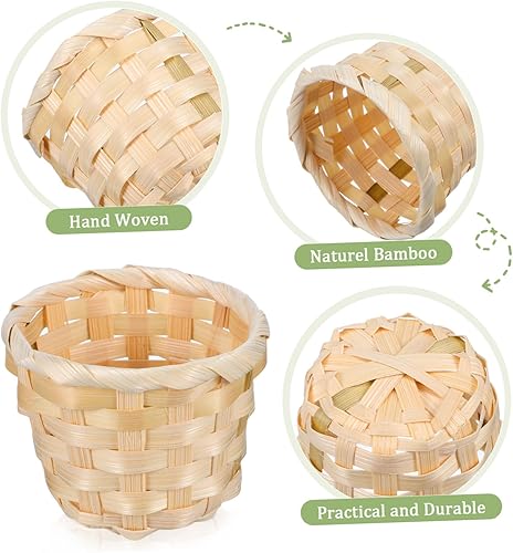 Miniatura 3 de Cesta tejida de almacenamiento de 6 piezas, cestas de mimbre, decoración de ratán, cesta tejida de escritorio, organizador de artículos de