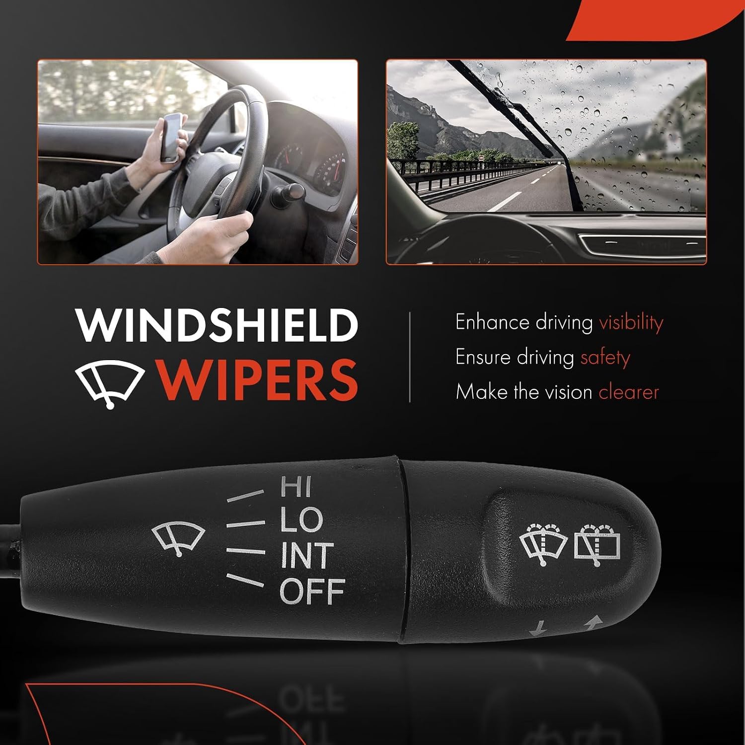 A-Premium Windshield Wiper Switch Assembly Lever Compatible with Chevy Aveo 2004-2008, Aveo5 2006-2008, Pontiac G3 2009, Wave 2005-2008