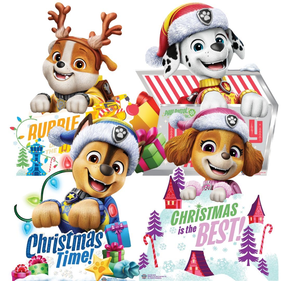 Star Cutouts SC4795 Paw Patrol Christmas Sign Star 55cm Mini Multipack Cardboard Cutouts β Holiday Decorations for Kids Parties & Rooms