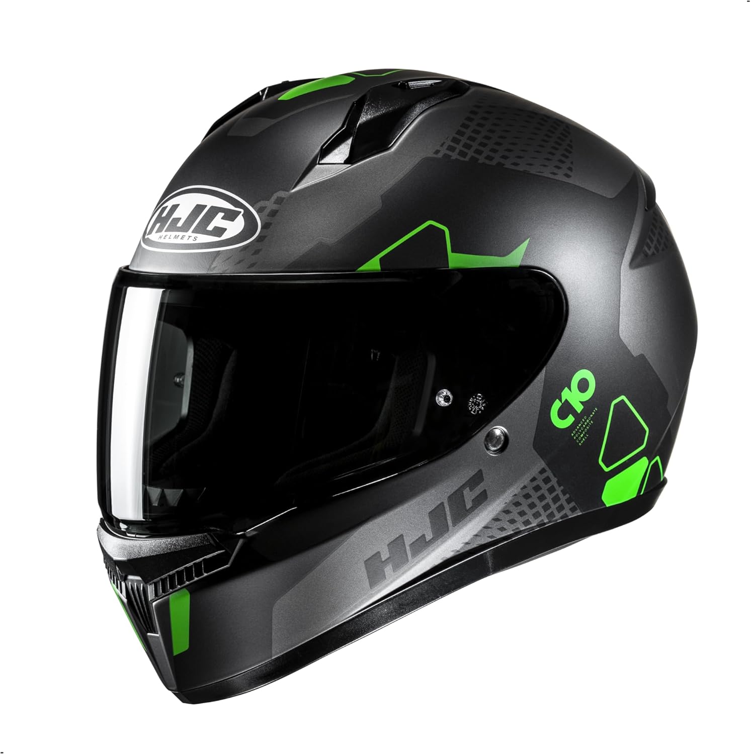 HJC C10 Aspa Full Face Motorcycle Helmet with HJ-34P Pinlock Shield, DOT Approved (MC28SF, X-Small)