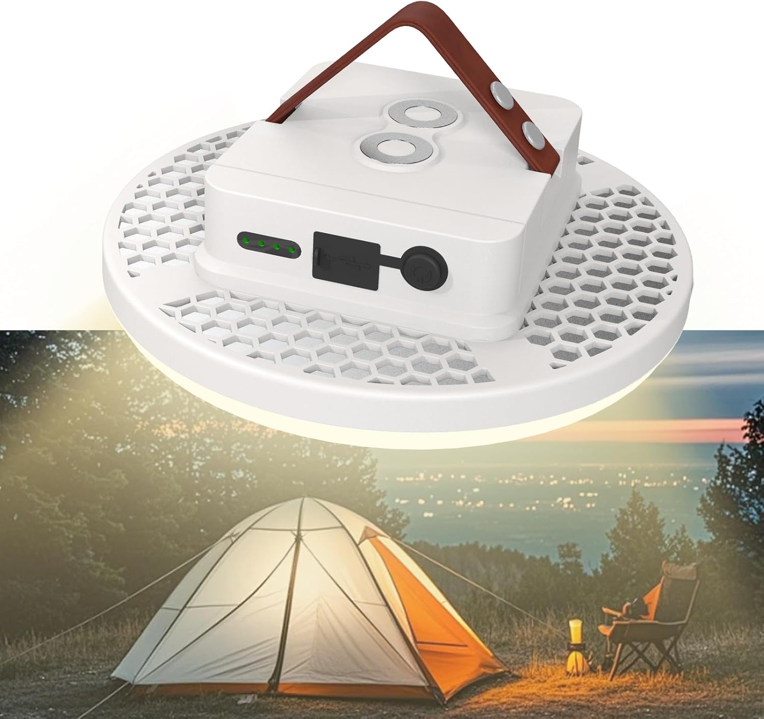 Camping Lantern 18800mAh Rechargeable Battery, 60W Ultra Bright LED Hanging Light with 3 Modes, Waterproof Portable Tent Lighting for Outdoor Emergency & Hiking