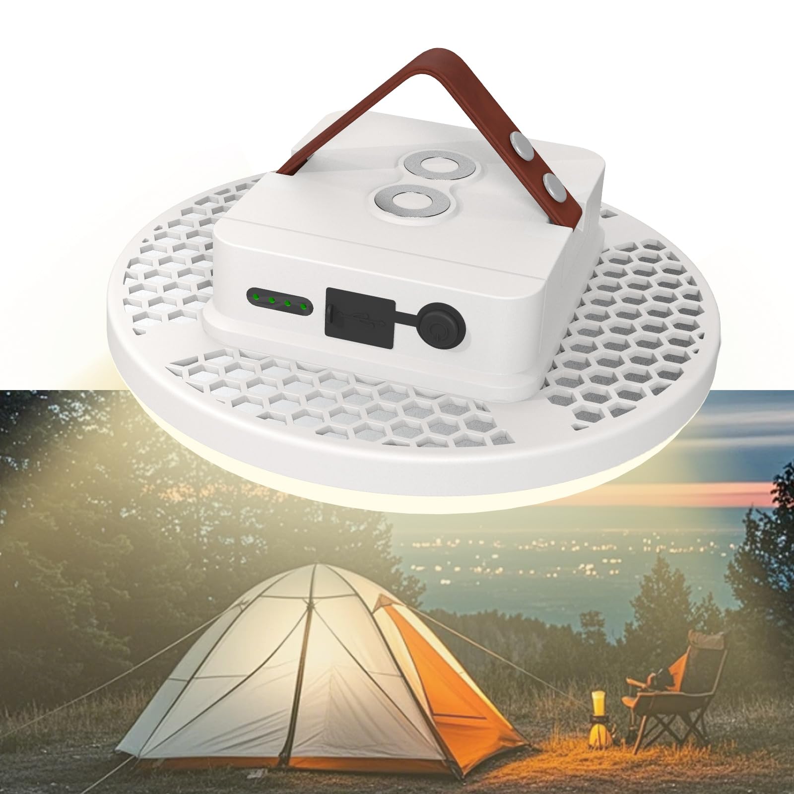 Lanterna da campeggio con batteria ricaricabile da 18800 mAh, luce LED ultra luminosa da 60 W con 3 modalità, illuminazione portatile impermeabile per tenda per emergenza all'aperto ed escursionismo