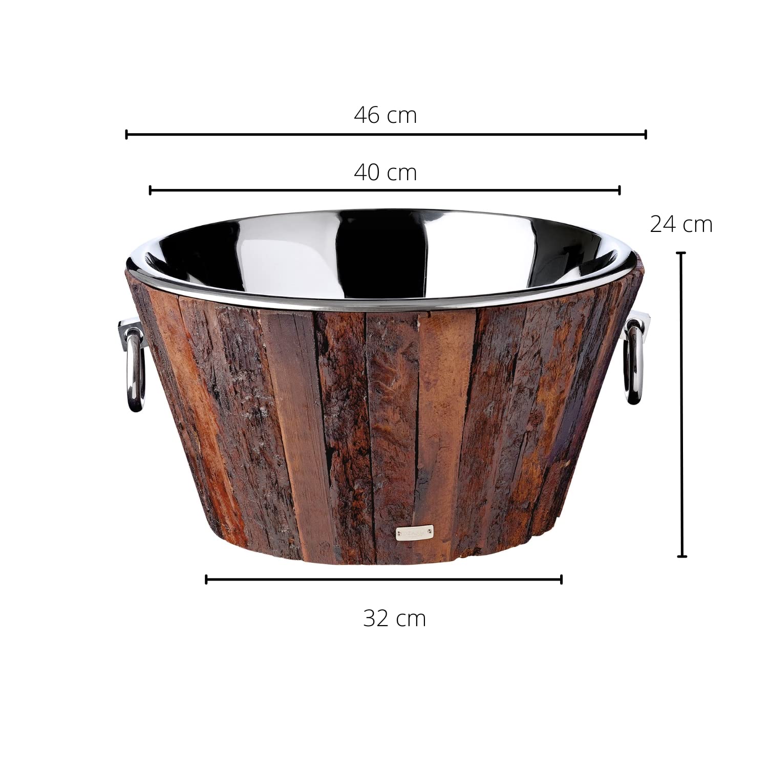 EDZARD Champanera Valencia con soporte (H 83 cm, Ø 22 cm), acero inoxidable doble pared, martillado, con asas, para 1 botella – enfriador de champán, enfriador de cava de pie, enfriador de vino