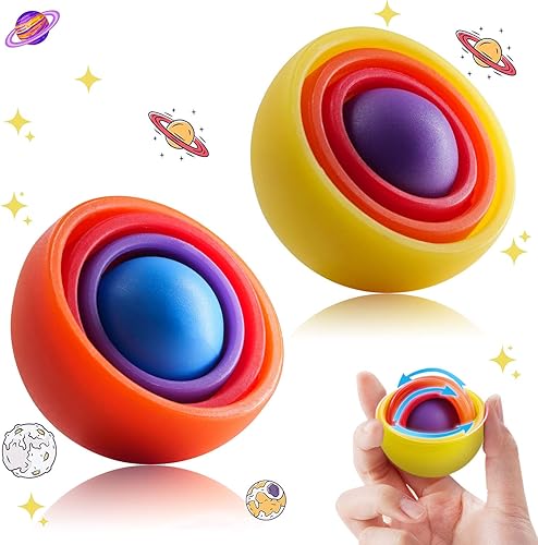 2 juguetes para la ansiedad para niños, adolescentes y adultos, juguetes para la ansiedad, giroscopio, giroscopio, juguetes sensoriales de alivio