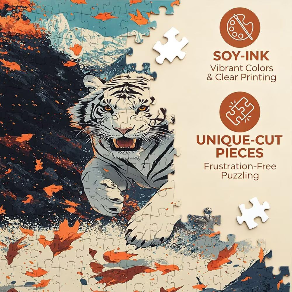 Puzzle 4000 Pezzi, Tigre Bianca Feroce 3D Puzzle per Adulti Impegnativo, Educa Puzzles Artistico, Divertente E Stimolante Puzzles Decorativo per La Famiglia, Regalo e Decorazione Pareti DX0YL6-969