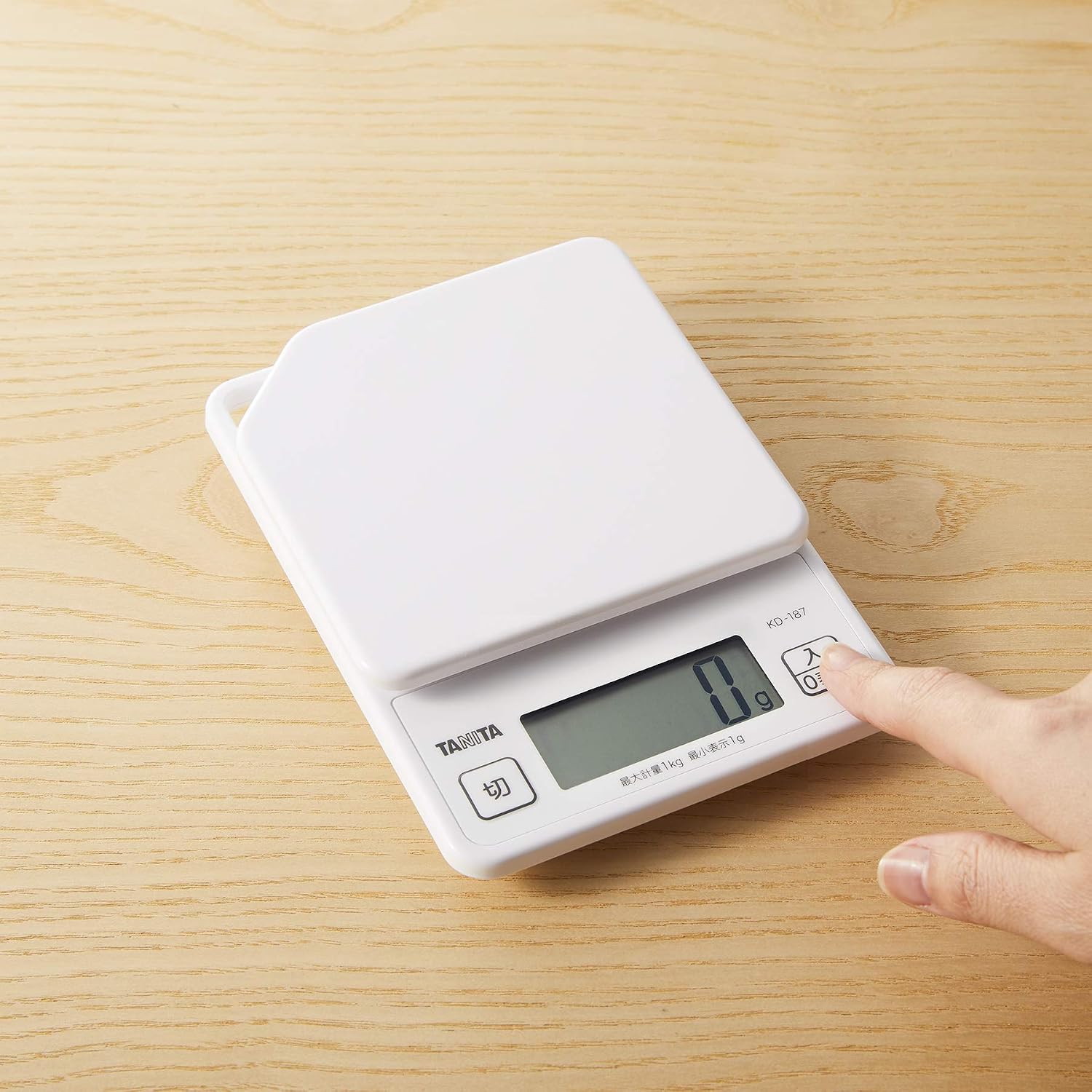Tanita KD-187 WH Cooking Scale, Kitchen Scale, Cooking, Digital, 2.2 lbs (1 kg), Increments of 0.04 oz (1 g), White