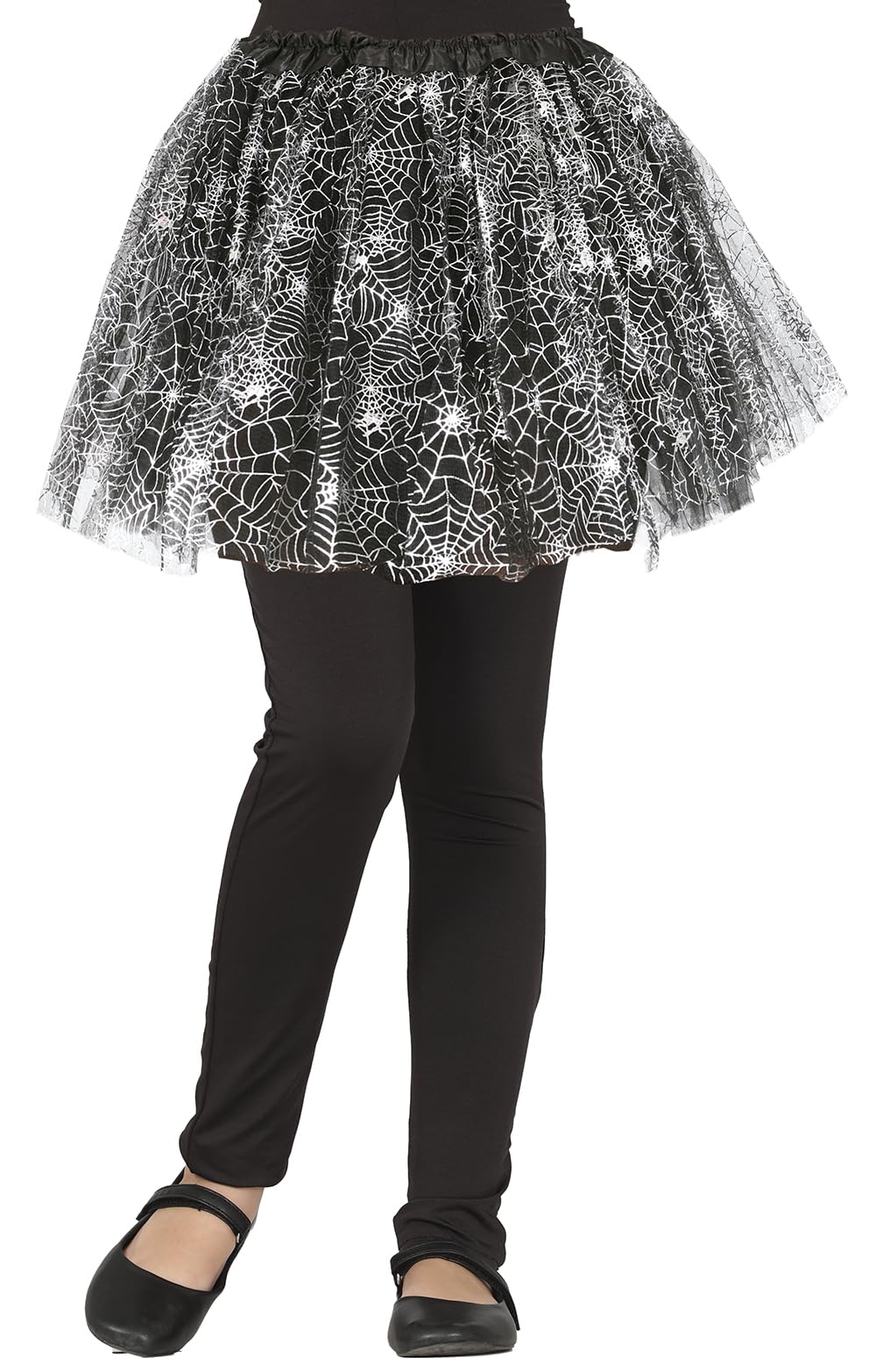 FIESTAS GUIRCA | Black Spider Web Tutu (30 cm) - Children's Accessory for Halloween Costumes and Pirate Parties - Ideal for Boys and Girls - Black and Silver