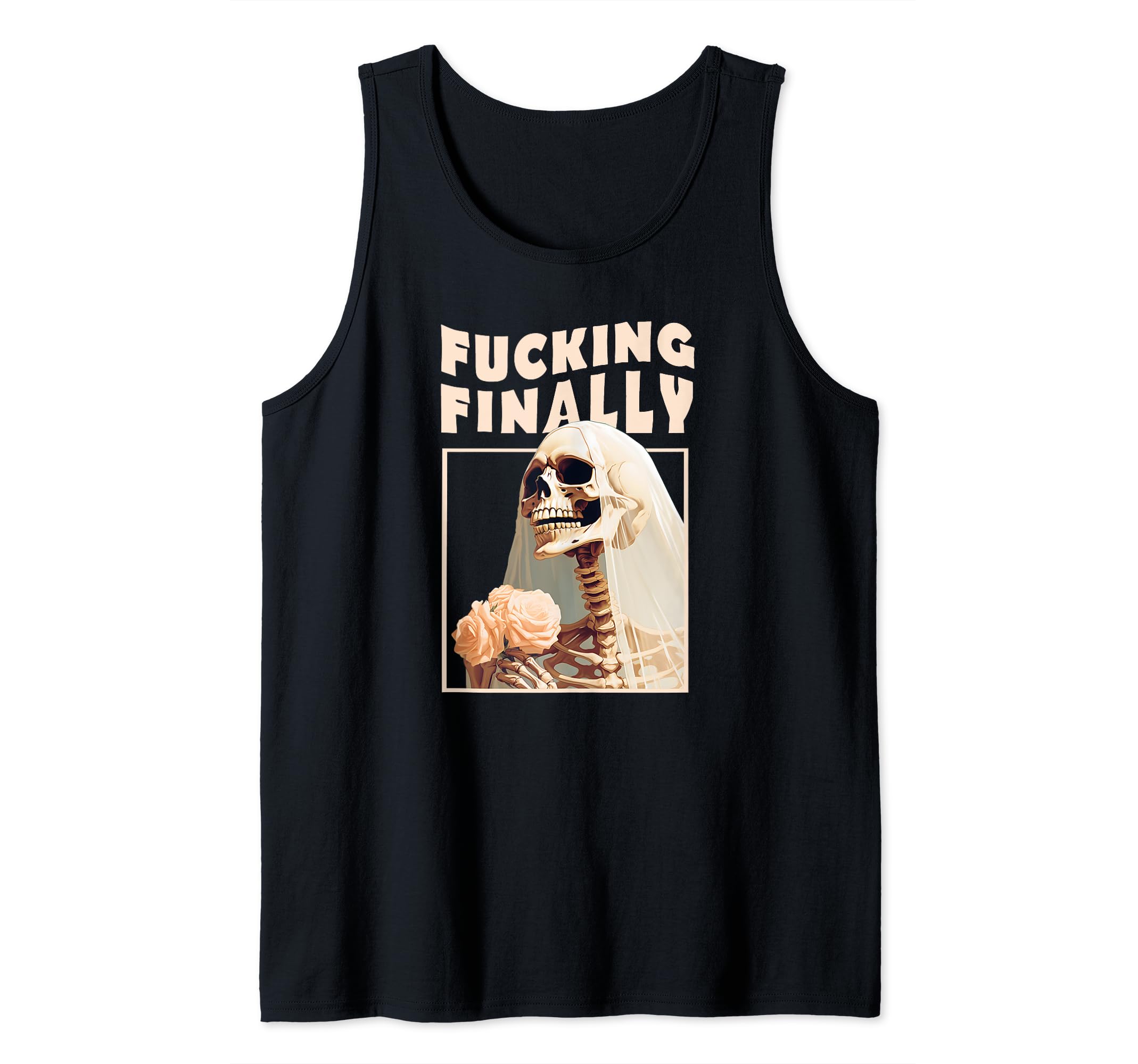Trendyz DesignFucking Finally Skeleton Bridal / Bridesmaids Bachelorette Tank Top