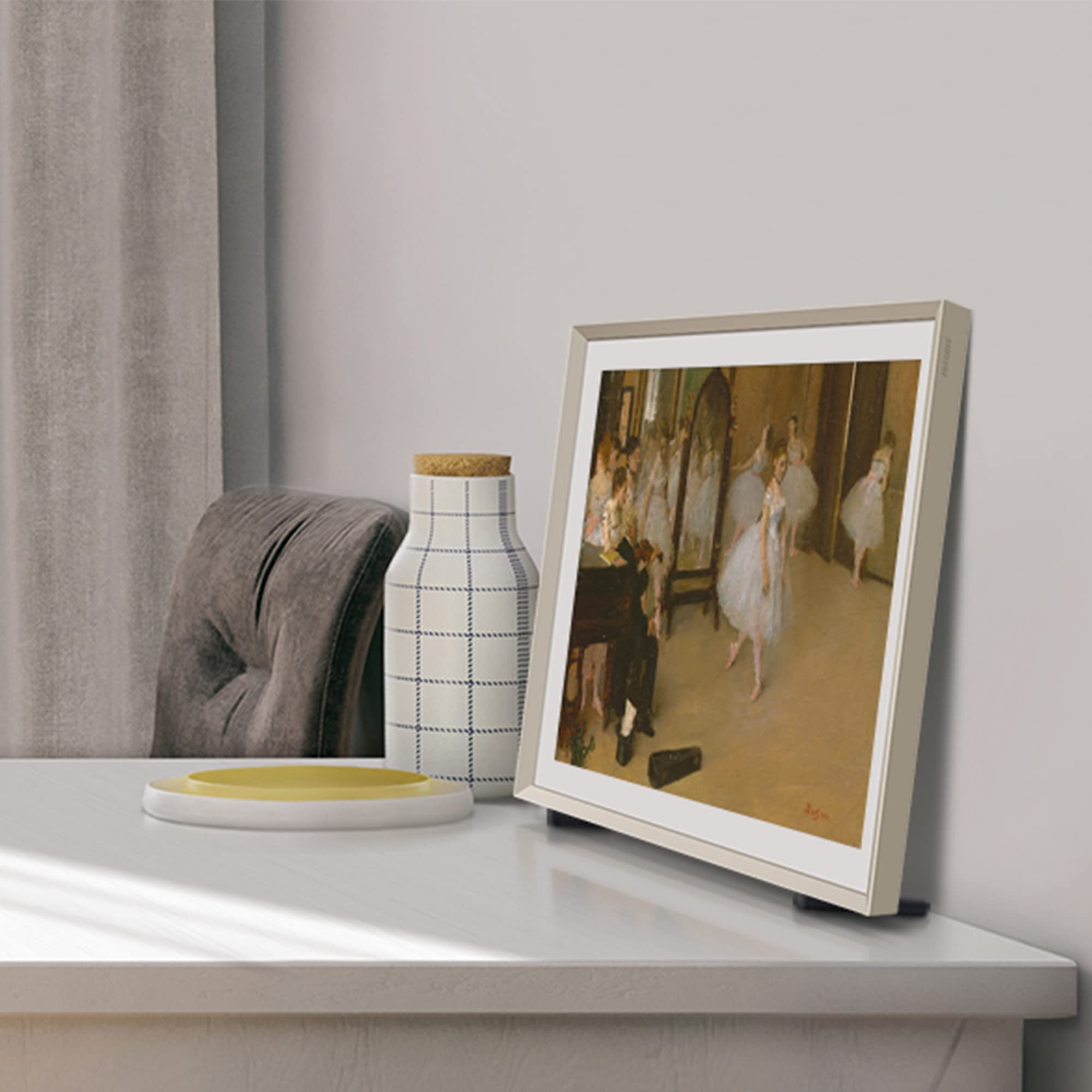 Samsung TV The Frame 2023 32 Pouces QLED TQ32LS03C, Écran Full HD Sans Reflets, Téléviseur Cadre Photo, Smart TV, Accès Art Store, Technologies OTS Lite et Q-Symphony, Accroche Murale et Pieds Inclus