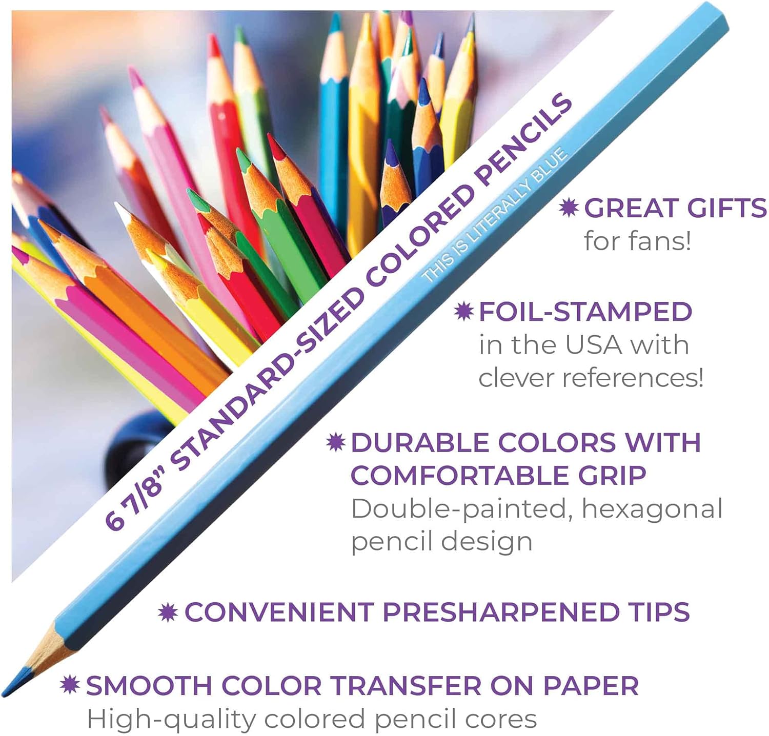 Colors & Recreation-Themed Colored Pencil Set for Fans of Parks & Rec | Set of 12 Parody Pencils with Clever Show References | Each Pencil Foil-Stamped with Fun Quotes | Ideal Gift - Image 3