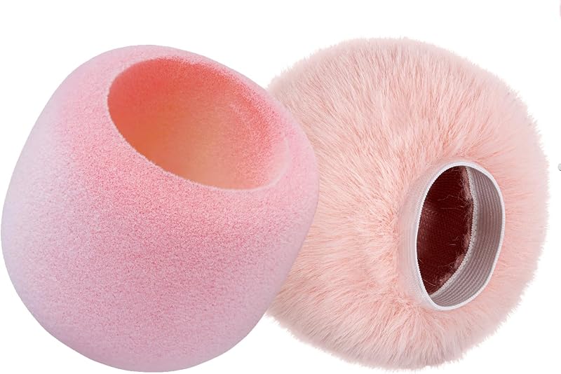 Combo de filtro pop de espuma y parabrisas peludo rosa para micrófonos Blue Yeti y Yeti Pro