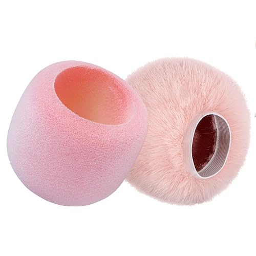 Foam Pop Filter & Furry Windscreen Pink Combo for Blue Yeti and Yeti Pro Microphones