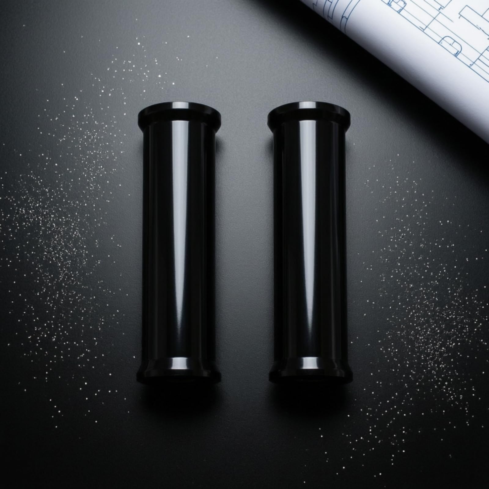 Baoblaze Coprisoffietto Forcella Manicotto Forcella Anteriore Copertura Forcella Tubo Ammortizzatore Alluminio Lucidato Protezione da Detriti Adatto a Cruiser Strada Turismo, Nero B