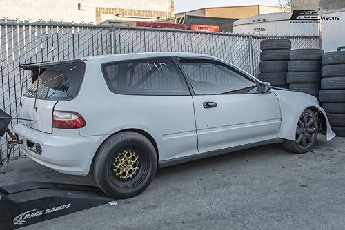 Miniatura 2 de Repuesto para modelos Honda Civic 23 Dr Coupé y Hatchback 1992-1995  Viseras EOS JDM estilo cinta adhesiva, color humo, viseras laterales,