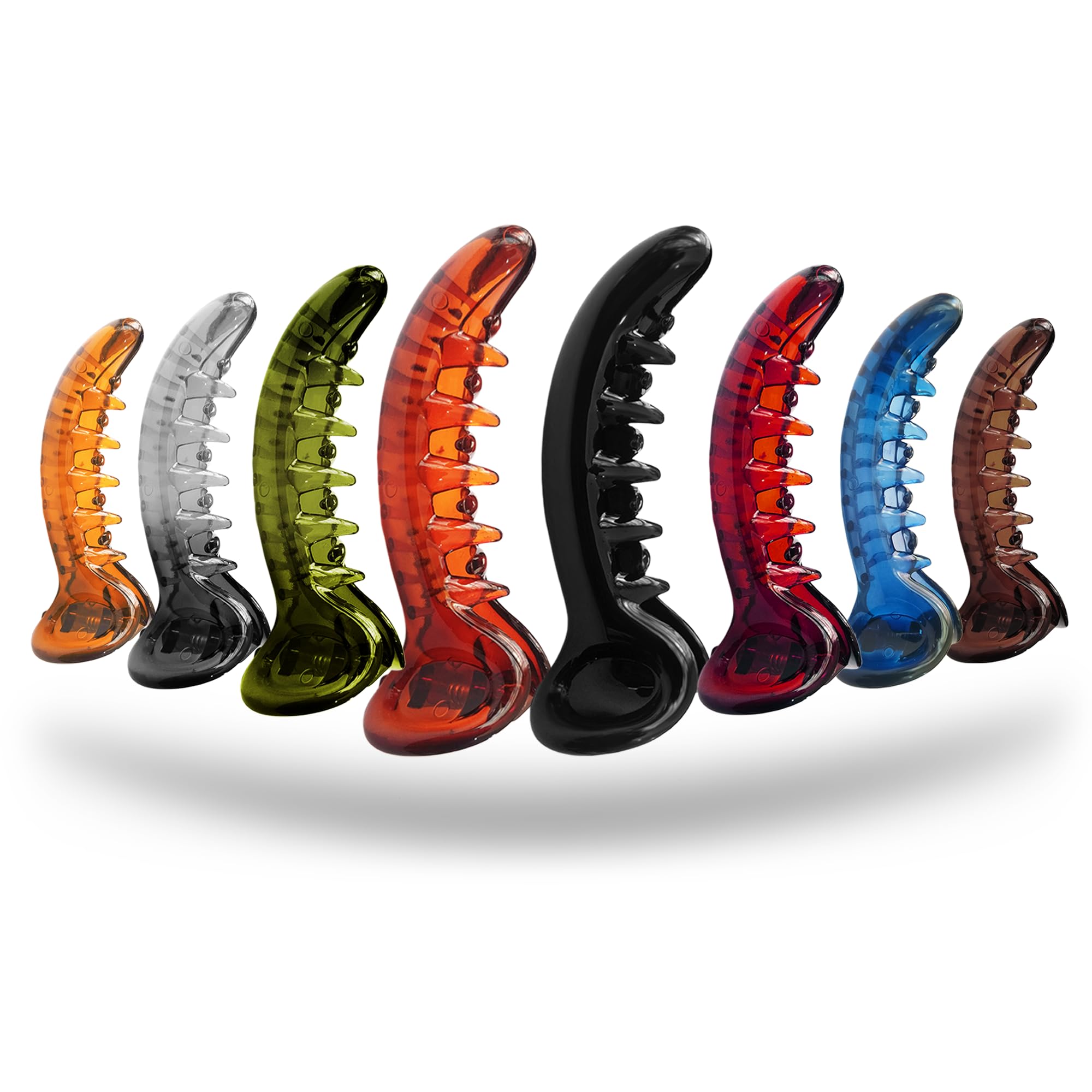 Sanas Medium Size Banana Clips (3Pcs) Korean Acrylic Plastic, Clutches Stylish Small Hair Self Lock Clip for Women, Girls (3Pcs) (Assorted)