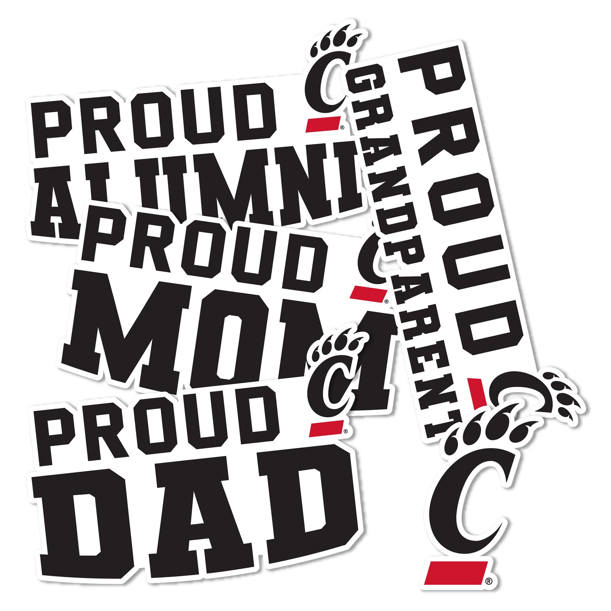 Desert Cactus University of Cincinnati Sticker Bearcats UC Vinyl Decal Laptop Water Bottle Car Scrapbook (Family Full Sheet)